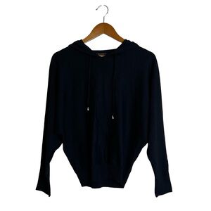 Cyrus black knit hooded sweater. Size small